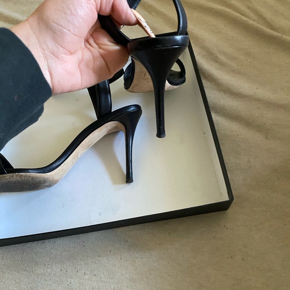 Giuseppe Zanotti Black Leather Ankle Strap Sandals
